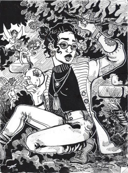 amaranthsynthesis:Day 2 of Inktober: The Hero (following this urban fantasy prompt list). Out g