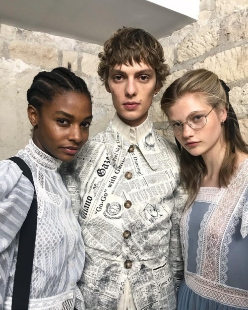 Karly Loyce, Leon Dame, and Victoriia Gerasimova photographed by Ondine Azoulay at John Galliano S/S