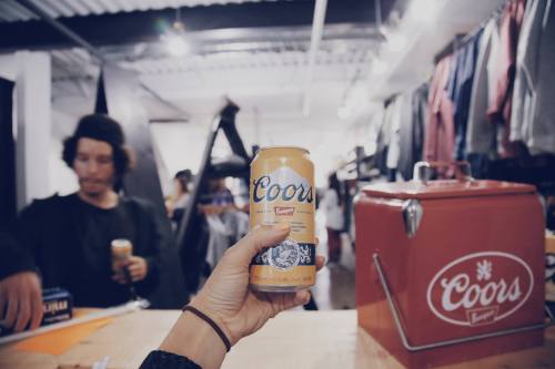 Come grab a cold #CoorsBanquet and try on some samples at the Warehouse / Sample Sale Today thru Sun