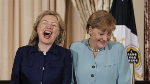 Hillary Clinton, former Secretary of State (US) Angela Merkel, Chancellor of Germany