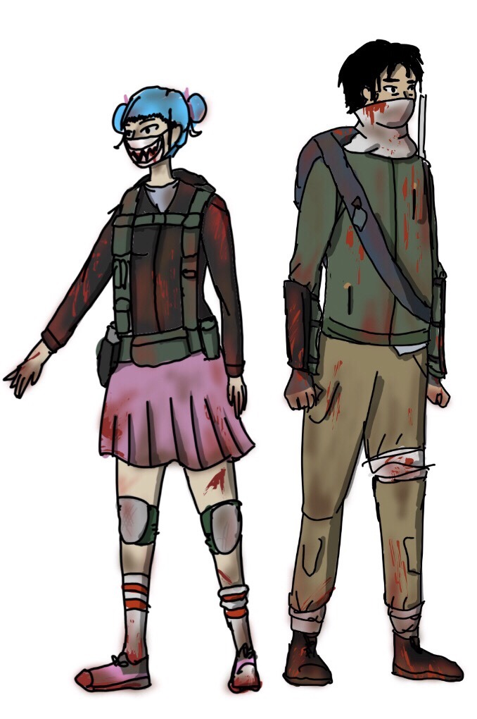 A Mae Zing Feng And Jake Outfits For The Zombie Au Which