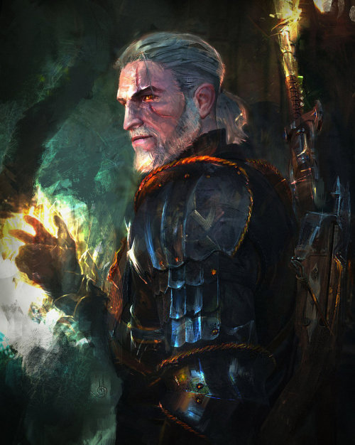 fear-the-bunneh: Geralt of Rivia by muratgul