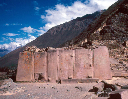 Megaliths at Ollantaytambo in Peru. 