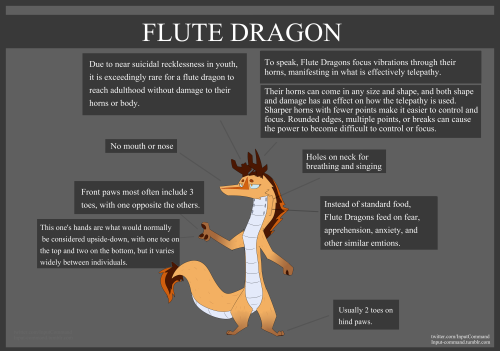 input-command:Slightly updated Flute Dragon Species Description Flute Dragons seek out and consume 