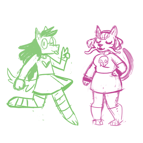 snilm: request from a few days ago for baby rose and jade arguing about fursonas