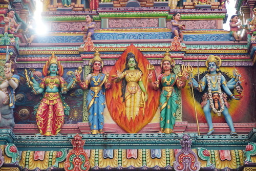 Goddesses, temple decoration, Singapore, photo by Anandajoti Bhikkhu