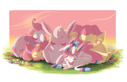 megzilla87:I updated my sleeping pokemon doodle and turned it into another print for Anime North!   