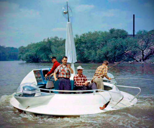 vintageeveryday:The Flying Saucer fishing boat, 1957 Boat Porn