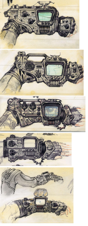 thegamerinallofus:Fallout pip-boy concept art