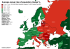 Average annual rate of population change % in Europe and around. UN 2017 Revision.
[[MORE]]by Marcipanas
This map shows the medium variant (most likely scenario as per UN) of expected annual % change of population between 2015 and 2020 in Europe and...