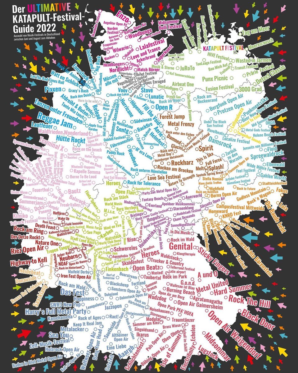 Music festivals in Germany this summer, 2022. by... - Maps on the Web