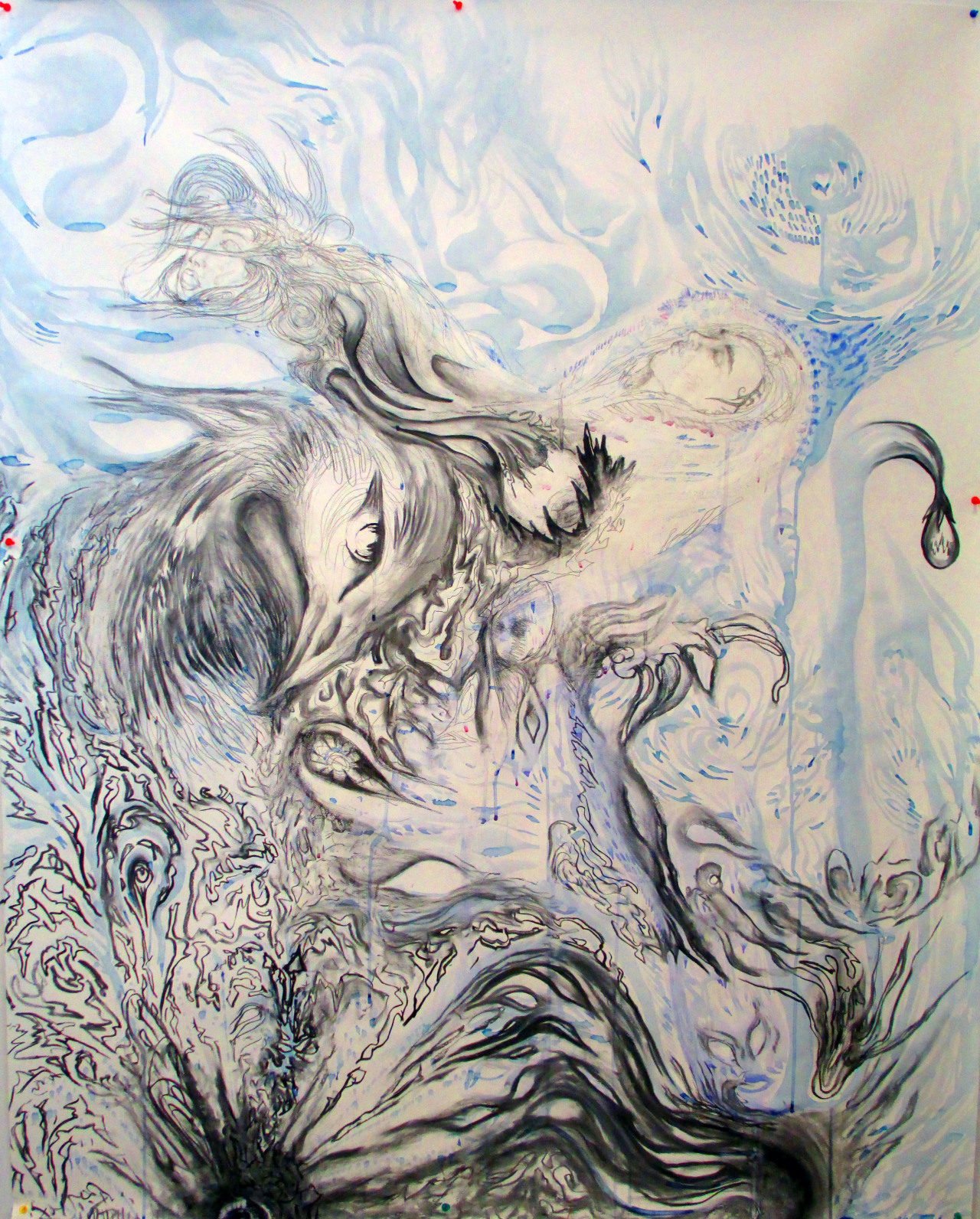 artagainstsociety:  Artywork by Nada (geee-spot) 1.5x1.2, Fabriano 200gsm, flower