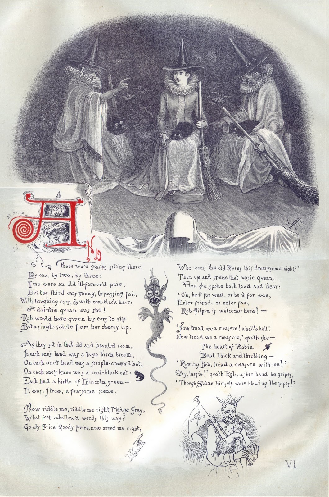 tenebrum:    Thomas Ingoldsby ‘The Witches Frolic’ (with illustrations by Ernest