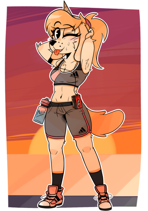 Gift for @heyspacekidTheir Office Dog character Dorothy! She loves to exercise and is super sporty, 