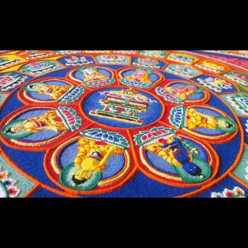 clockworksexual:  asylum-art:  Tibetan Buddhist monks Create Mandalas Using Millions of Grains of Sand-The Mystical Arts  Imagine the amount of patience that’s required to create such highly detailed art such as this! To promote healing and world peace,