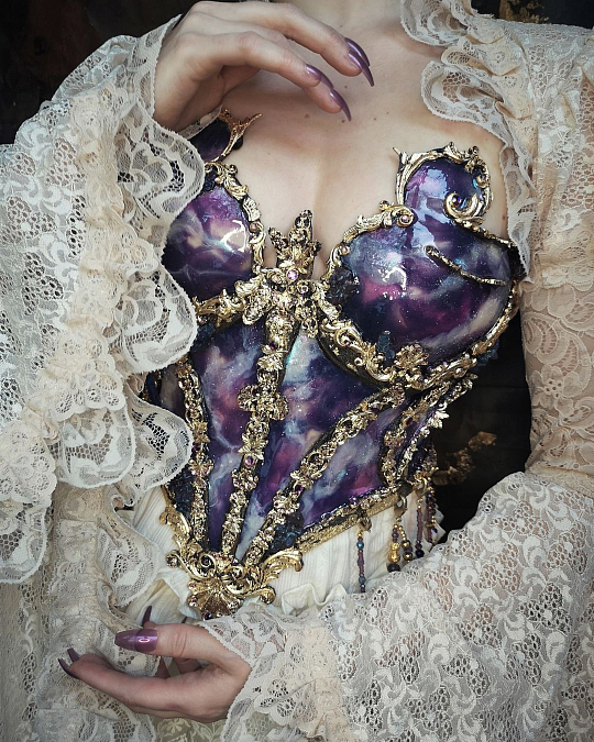 Porn cyberglittter:handmade crystal galaxy corset photos