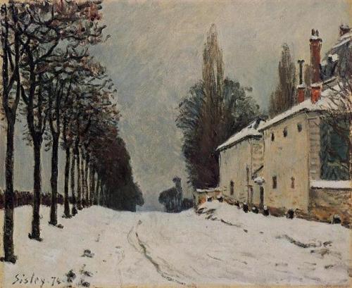 Alfred Sisley“Snow on the Road Louveciennes, Chemin de la Machine”