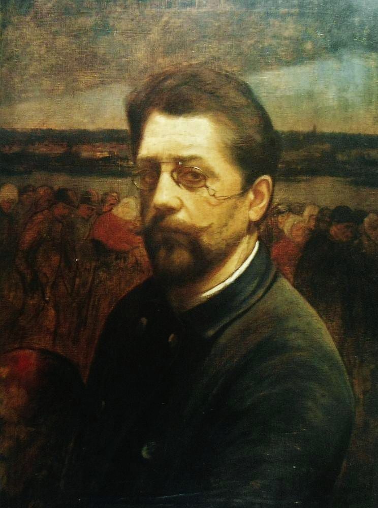 erretratu:  Eugène Laermans (Belgian, 1864-1940), Self-Portrait. Oil on canvas.