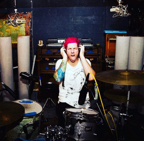 stay-loww:Josh recording the drums for ‘Midnight Heart’ by Watsky [x]