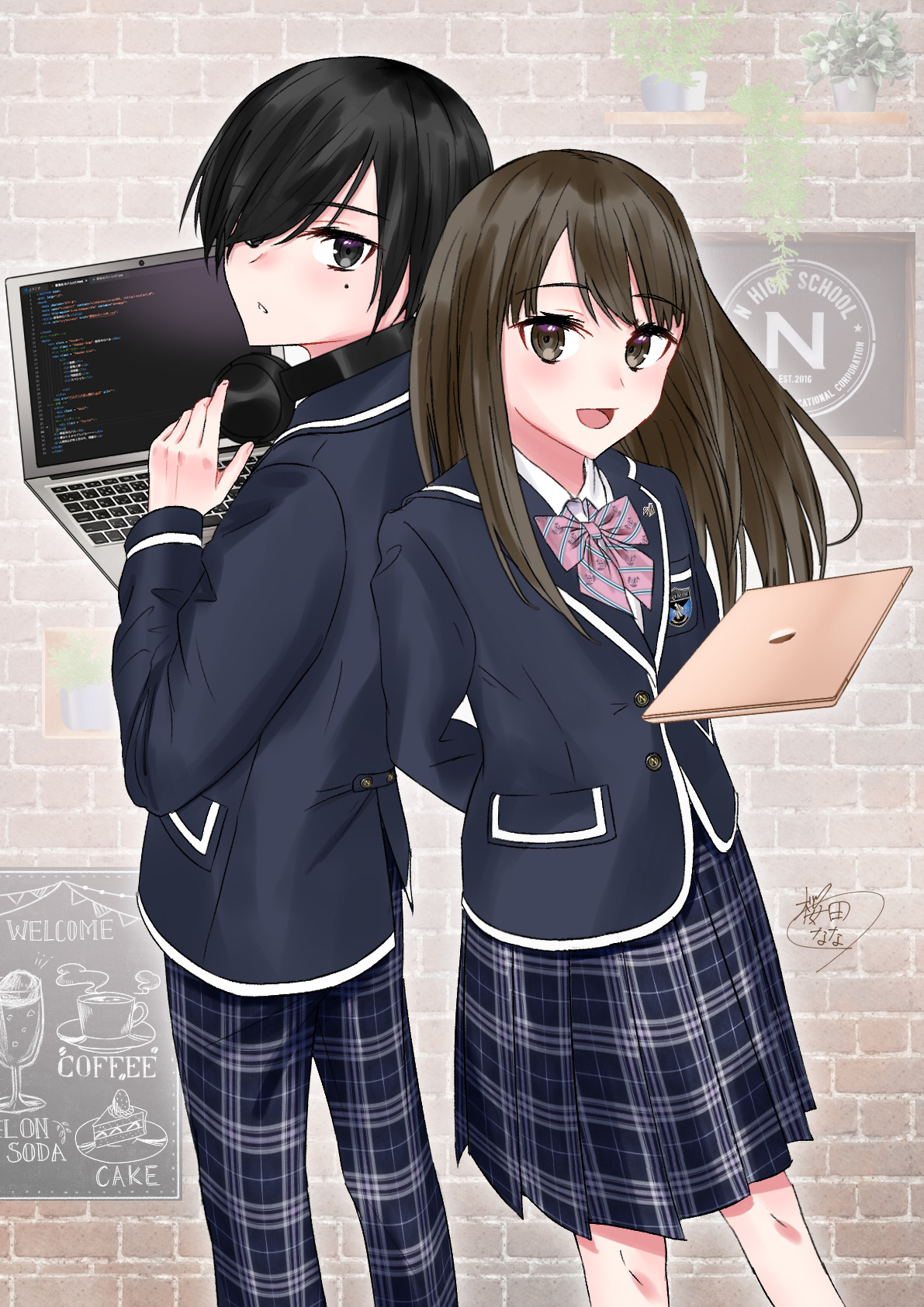 桜田なな 仕事絵 N高等学校の制服イラスト担当しました