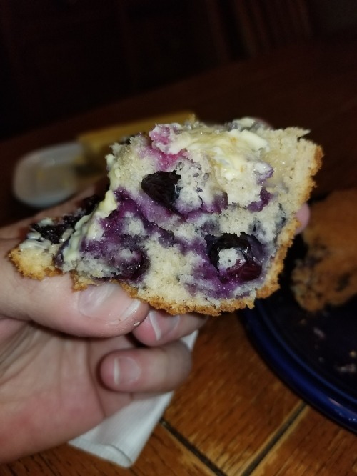 Homemade Blueberry Buttermilk Muffins with adult photos