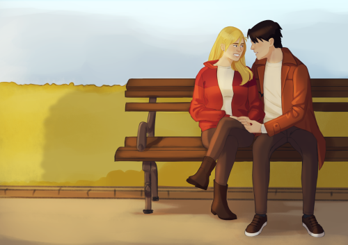  a small and not very successful autumn sketch with Risa and Roy