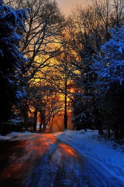 bluepueblo:  Snow Sunrise, London, England