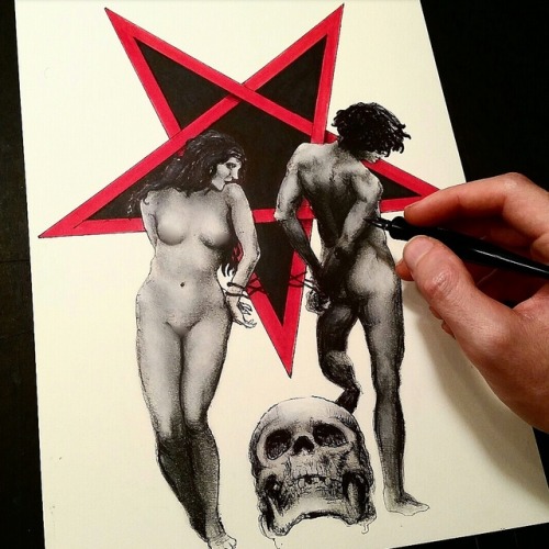 Lovers tarot card design (censored). Tarot design prints available at Louisbraquetart.etsy.com