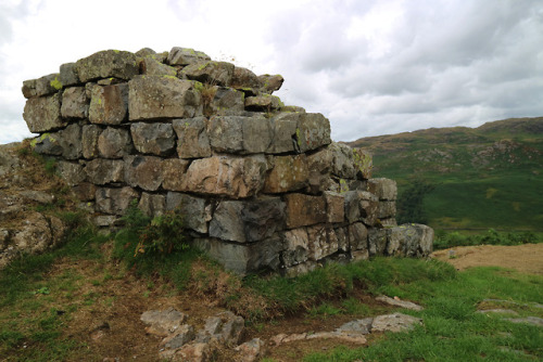 The four outer gates of Hardknott Roman Fort, Cumbria, 31.7.18.Like all typical Roman forts, the out