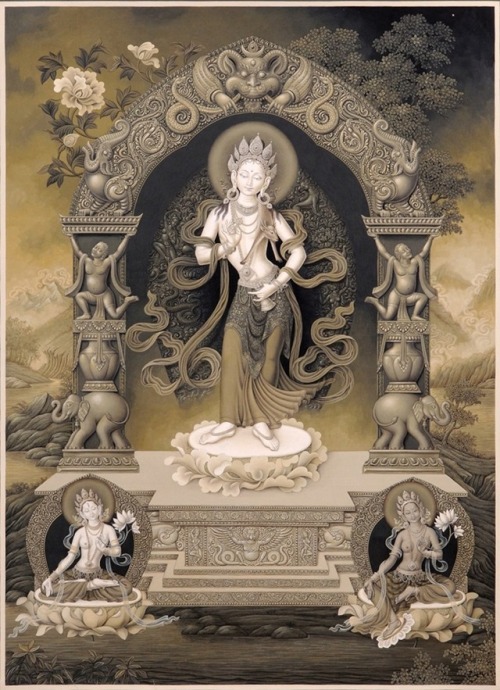 Vajrasattva by Devendra Sinkhuwal, Nepal, art and photo from Bodhisattva gallery, interested parties