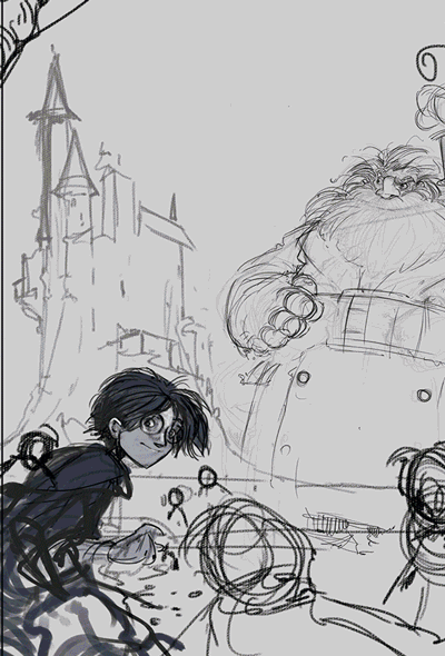 theultimatecreampuff:Jonny Duddle illustrating Harry Potter during the Harry Potter