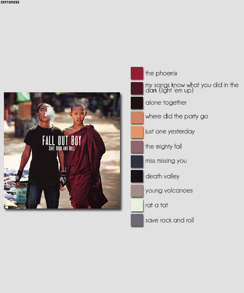 weezly: centuriess:  fall out boy discography (insp.)   Omg 