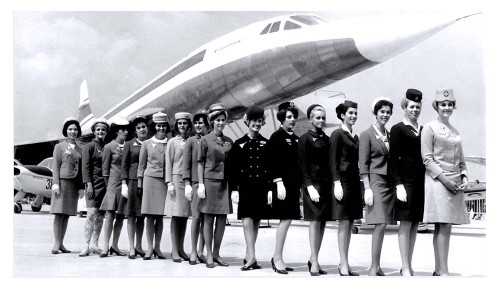 Concorde Flight attendants from some of the world’s biggest airlines show off their Concorde u