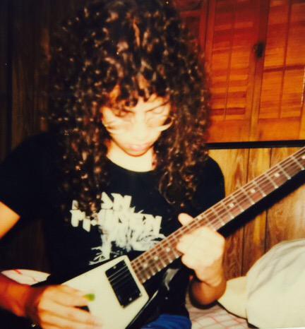 metallicadaily:Taken in 1983. Practicing Metallica songs before I flew out to join the band !&n