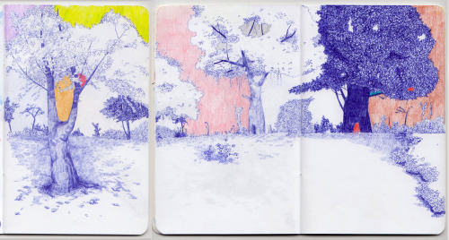 fatma-sketchbooking:Kew garden from imagination and with color! 