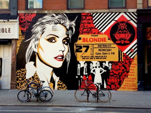 Blondie mural at Bleecker & Bowery by Shepard Fairey