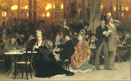 lesfleursdelart: A Parisian Café, Ilya Repin (1975)