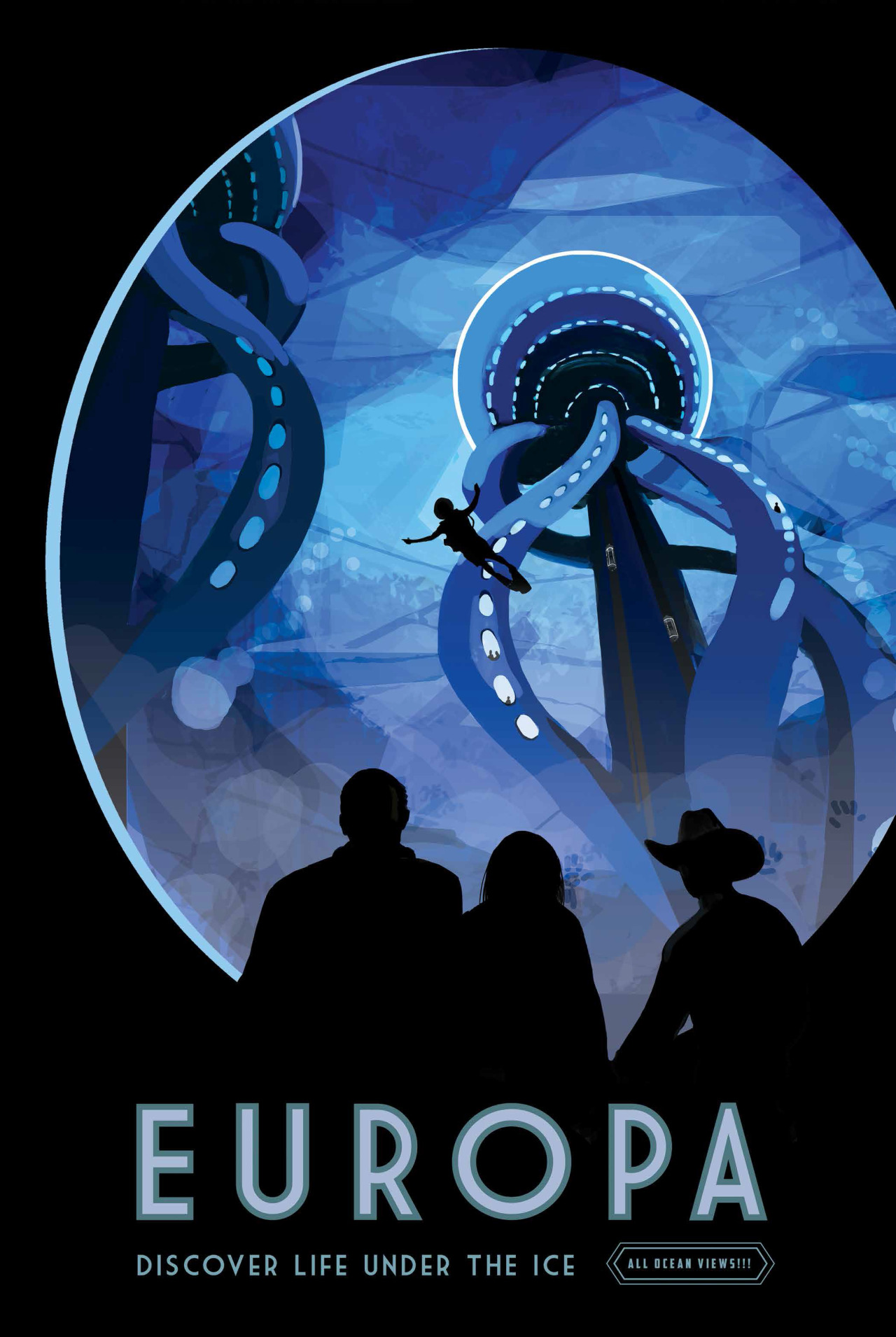 geekynerfherder:  A set of imaginative travel destination posters from NASA Jet Propulsion