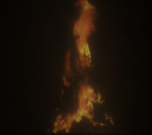 neshamama: ana mendieta. silueta films with fire. 1970s. super 8 color film.