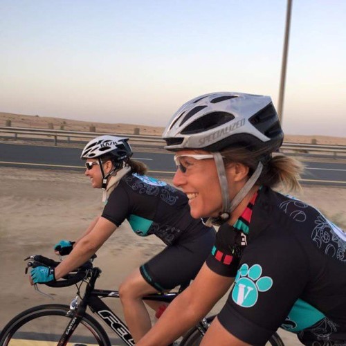 velovixensdubai: Here are our Euro Girls, Bettina and Marie-Amelie - these two know how to work hard