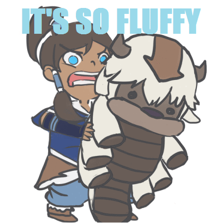 toastytofu:  So i made a little gif of Korra with Plushie Appa. sdfhsdfs plushie