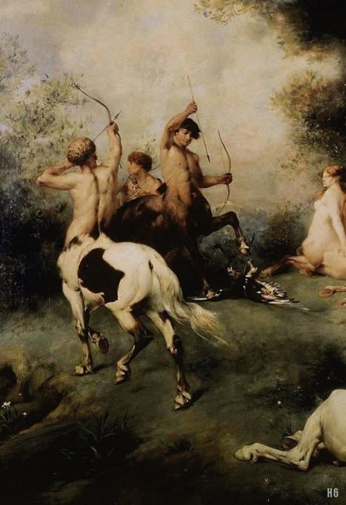Porn photo Detail : Centaurs. 1868.  Eugene Fromentin.