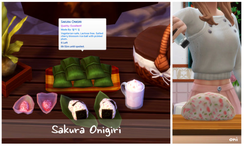 April 2022 Recipe_Sakura Onigiri  ※Need Recipe Pack Mod Latest Version (22.04.06 version)※[Recipe In