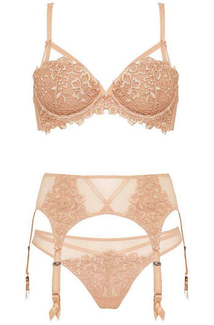 martysimone:  Dita Von Teese Lingerie | Black Dahlia set in creme caramel