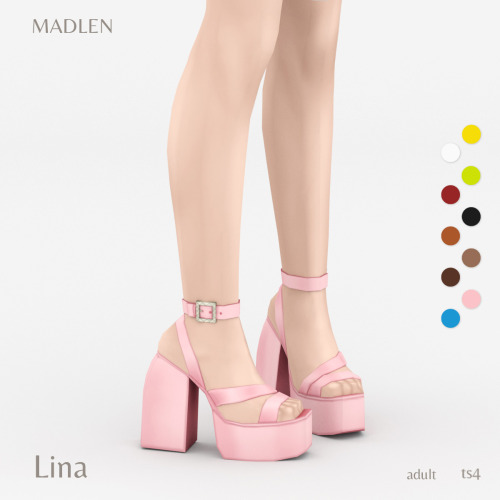 madlensims:  Lina ShoesChunky platform squared heels! Retro with a modern twist!DOWNLOAD (Patreon)