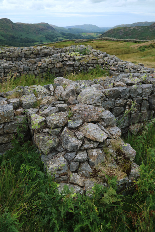 The Granaries and the Commander’s House, Hardknott Roman Fort, Cumbria, 31.7.18.The granaries in thi