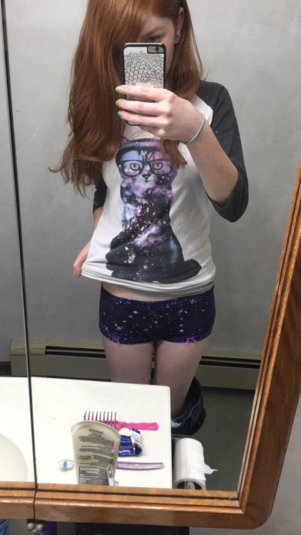 redheadedkitten:A galaxy shirt + galaxy panties = a galaxy princess