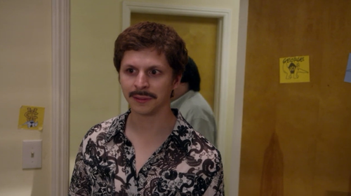 thursday:  foodtrucker: Michael Cera with a moustache is the epitome of uncomfortable