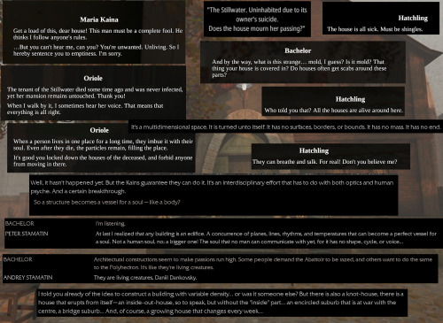 sandplague:a few various dialogues on living houses from pathologic 2, the marble nest, and patholog