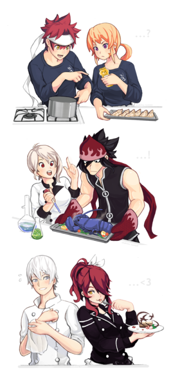 TheSecret to being a Good Chef-  ft. SouEri,RyoAli, EiRinAppetizer -Souma &amp; Erina: “…Honey and d